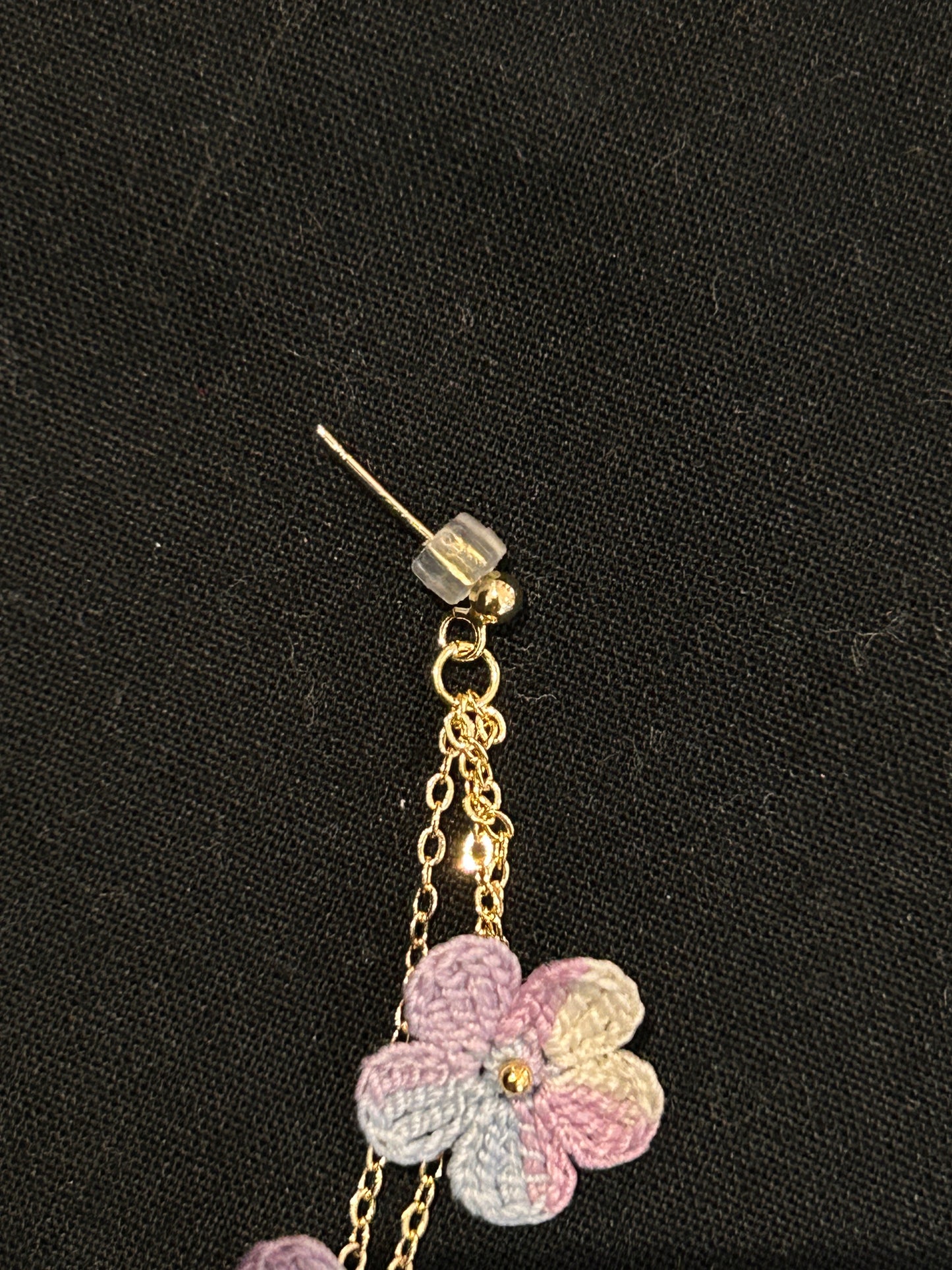 Five-Petal Flower Earrings (Chain)