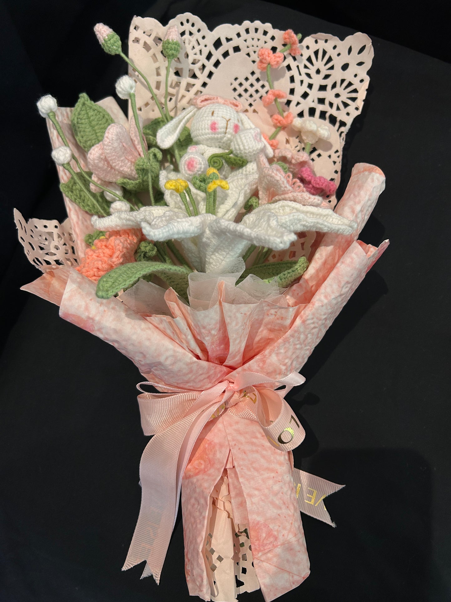 Handmade Bunny & Lily Bouquet
