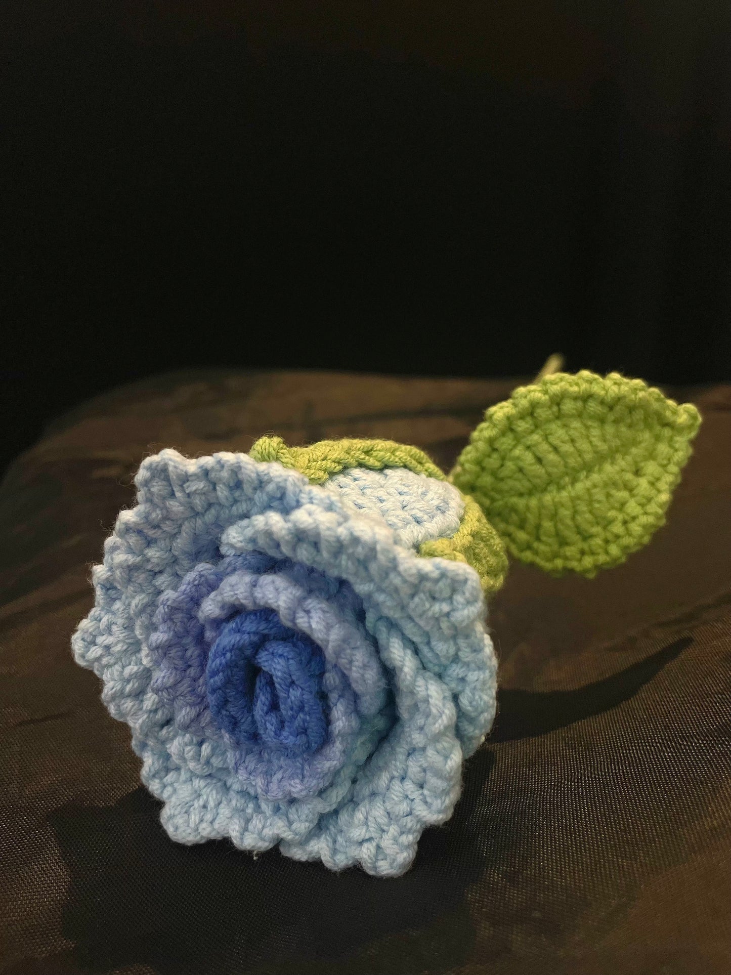 Handmade Crochet Long Stem Flower — Roselle Rose