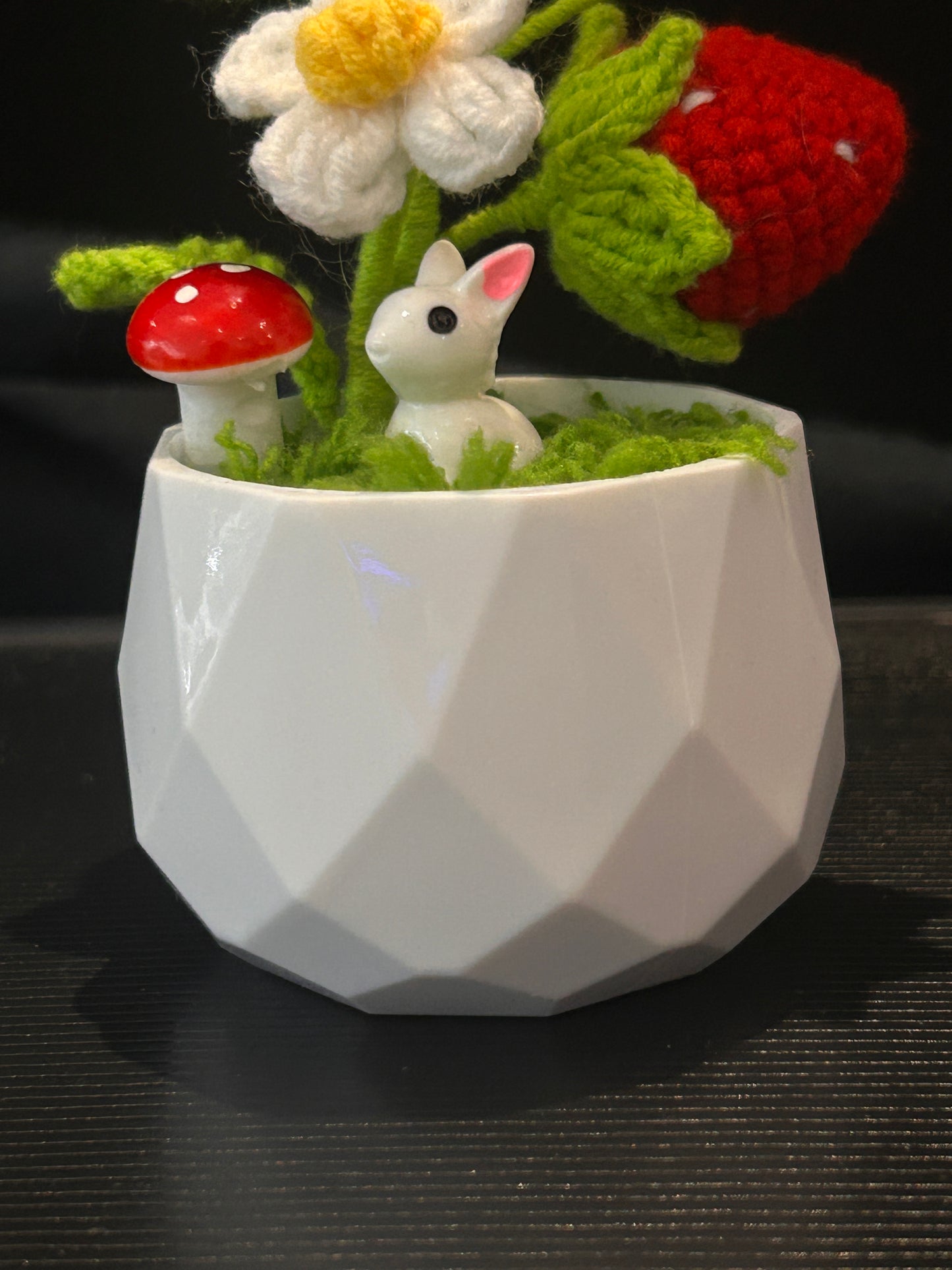 Bee & Sunflower in White Pot