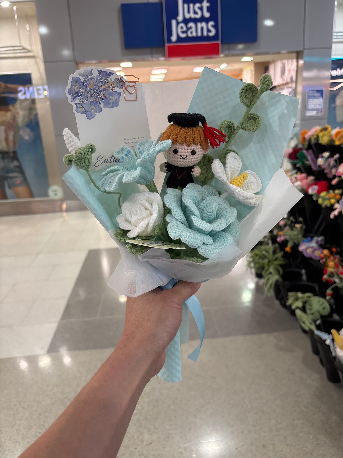 handmade crochet graduation bouquet