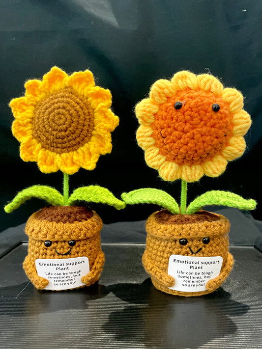 Handmade Crochet Flower Pot —— Emotional Support Plant (Sunflower)