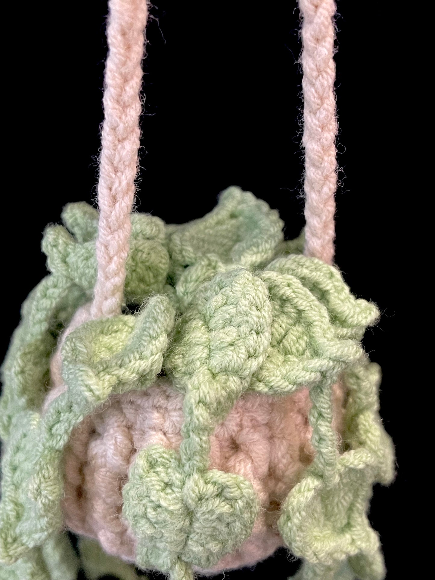 Handmade Crochet Hanging Flower Basket —— Leaf