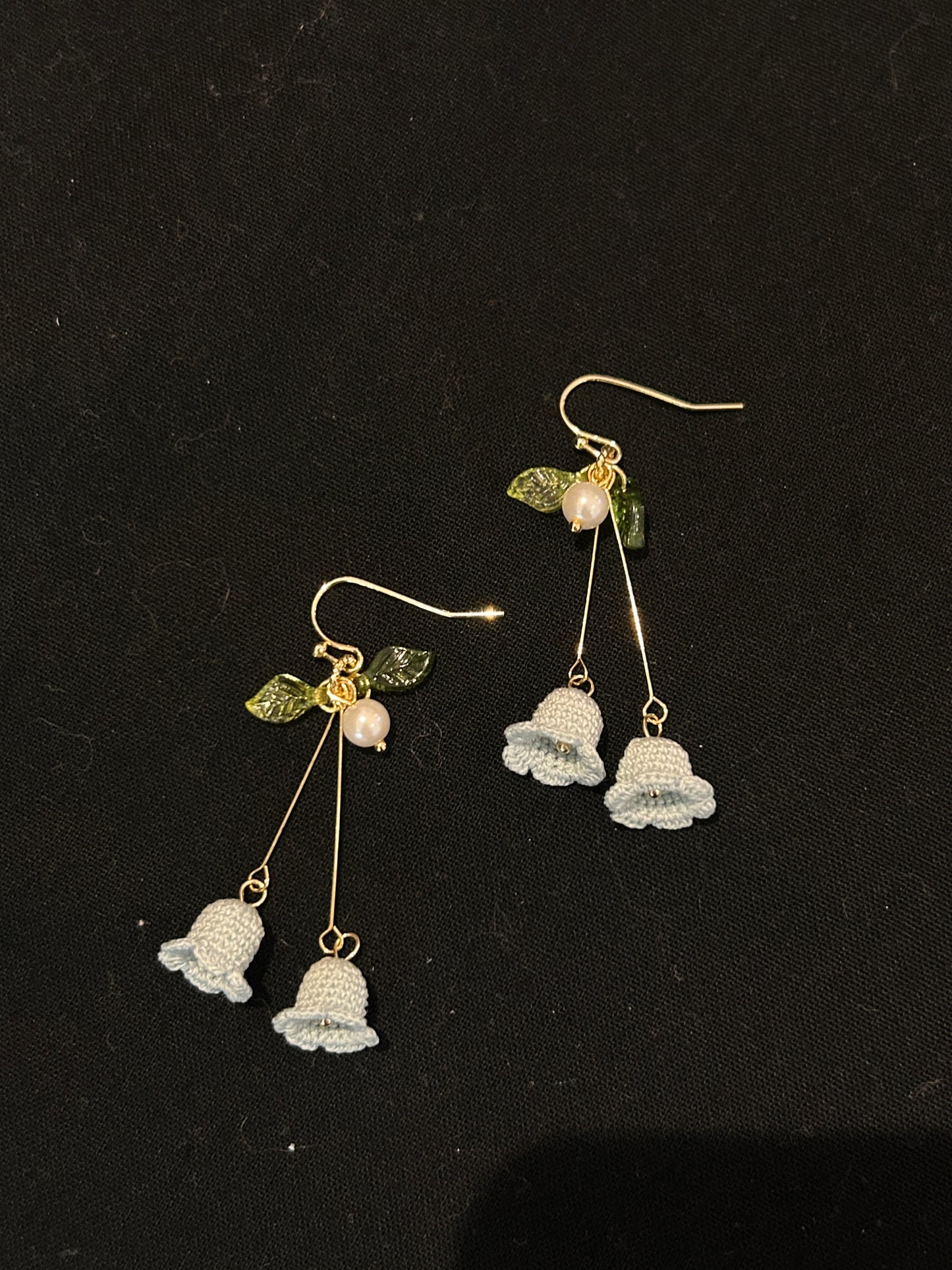 Handmade Micro Crochet Earrings —— Lily of the Valley (Long Drop)