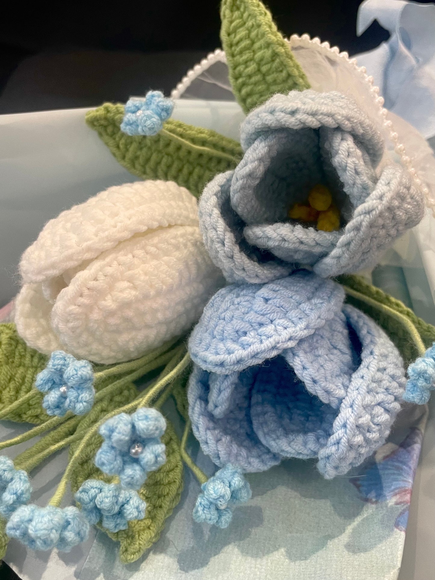Blue Tulip Bouquet (with Small Flowers)