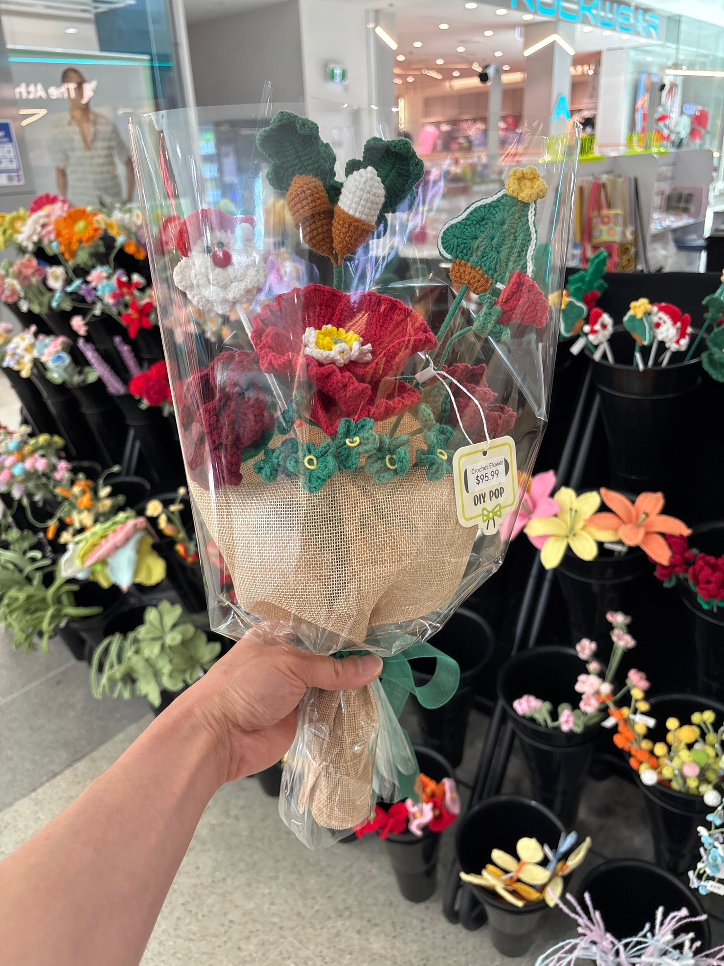 handmade crochet Christmas bouquet