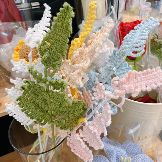 Handmade Crochet Fern Leaves