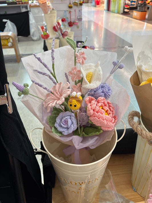 handmade crochet bunny bouquet