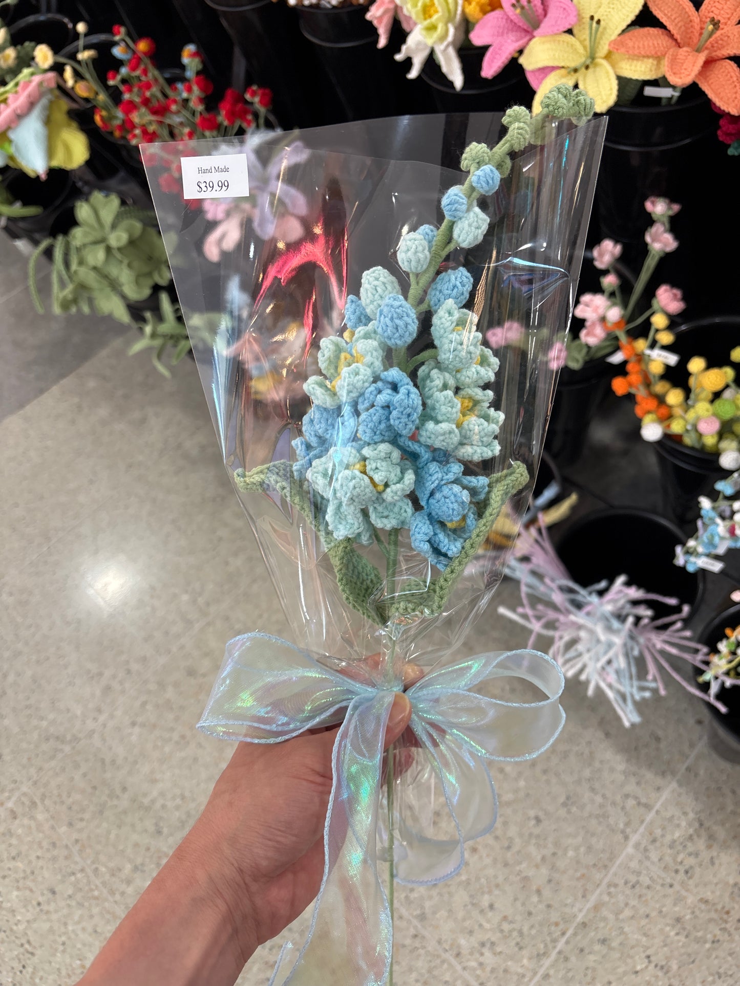 handmade crochet Delphinium flower