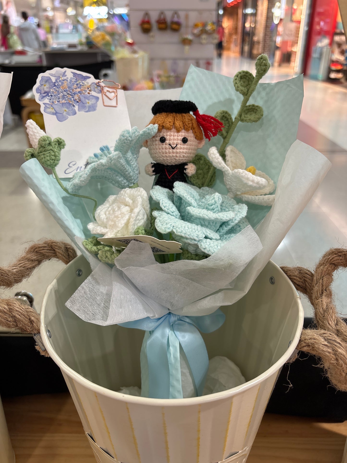 handmade crochet graduation bouquet