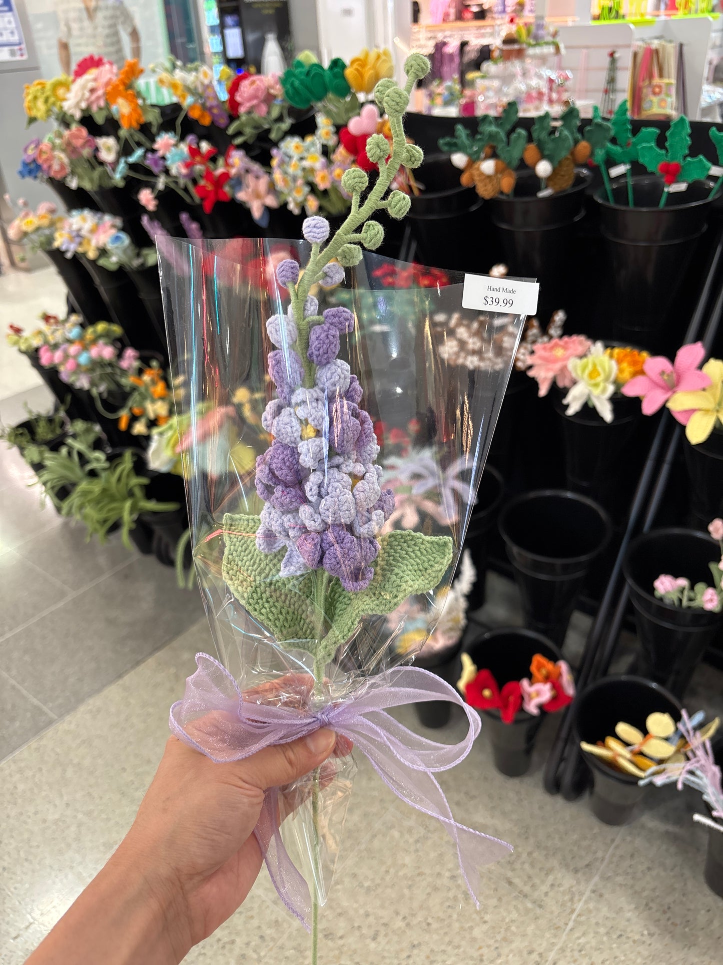 handmade crochet Delphinium flower