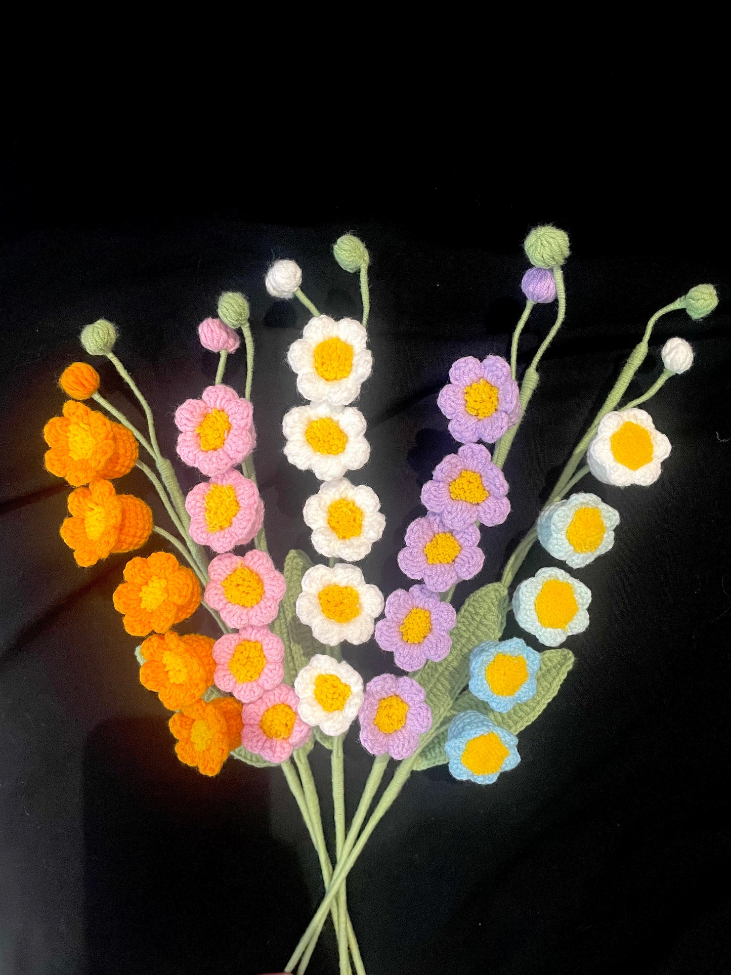 Handmade Crochet Long Stem Flower —— Lily of the Valley