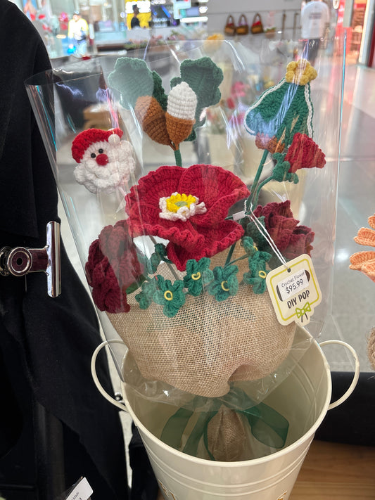 handmade crochet Christmas bouquet