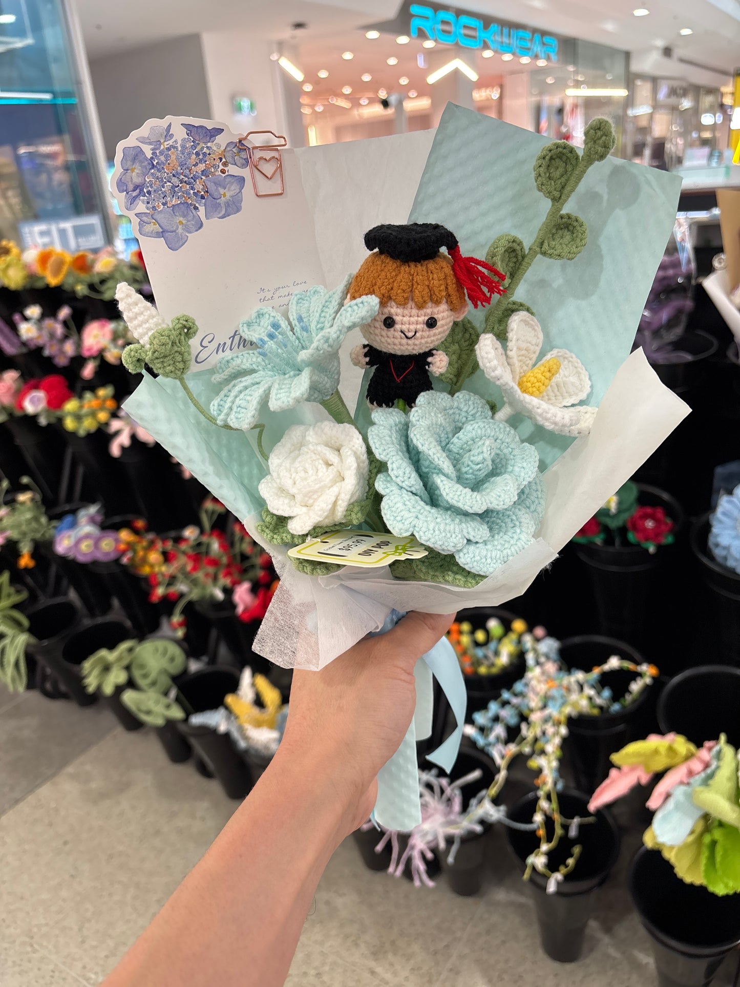 handmade crochet graduation bouquet