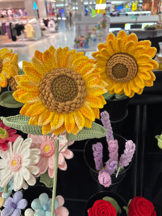handmade crochet sunflower