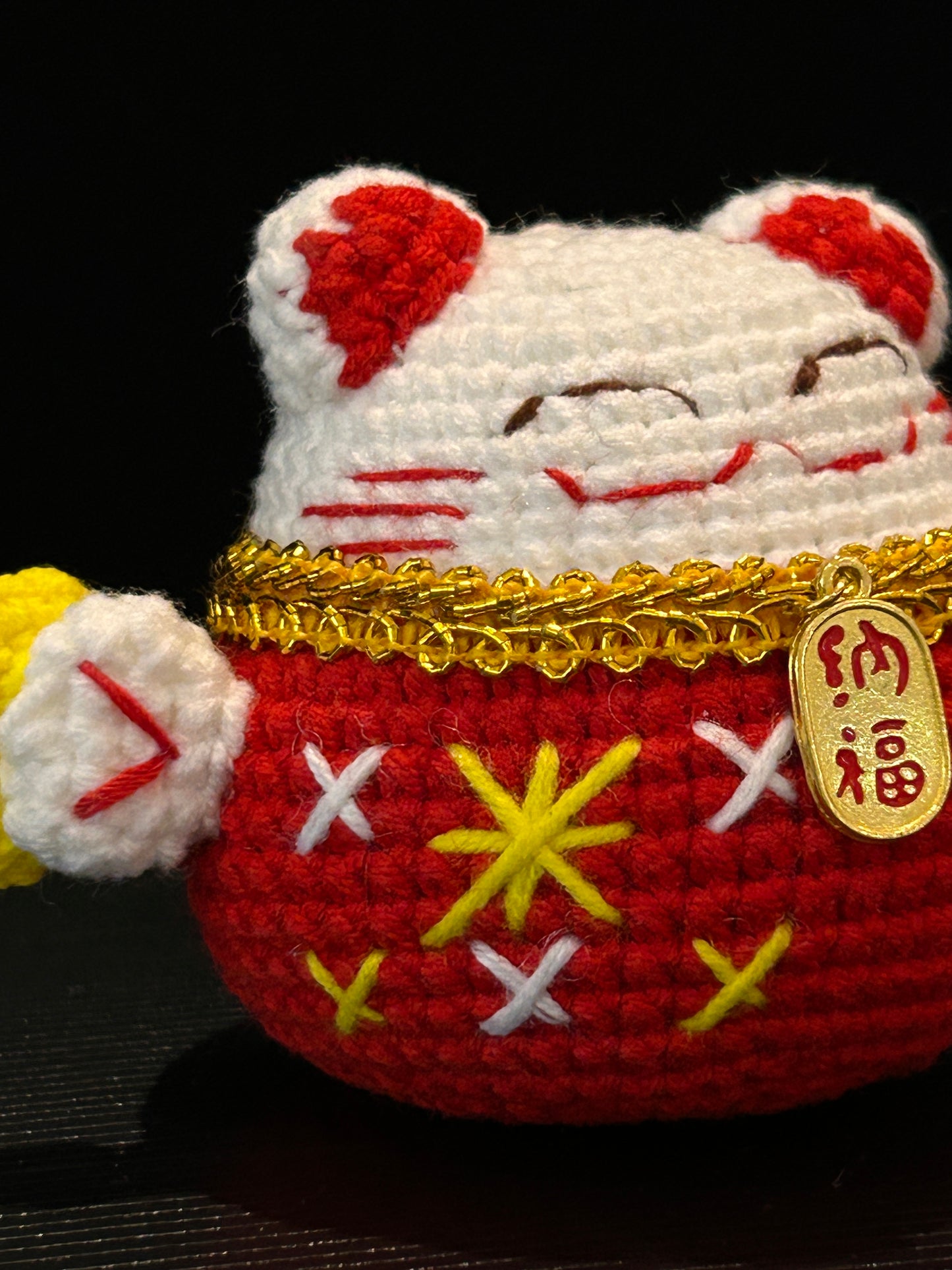 Handmade Crochet Decor —— Lucky Cat (with Tail)