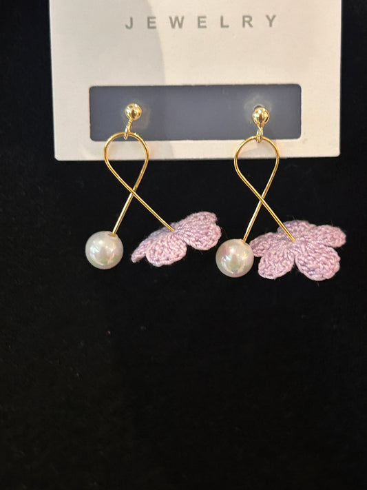Five-Petal Flower Earrings (Spiral)