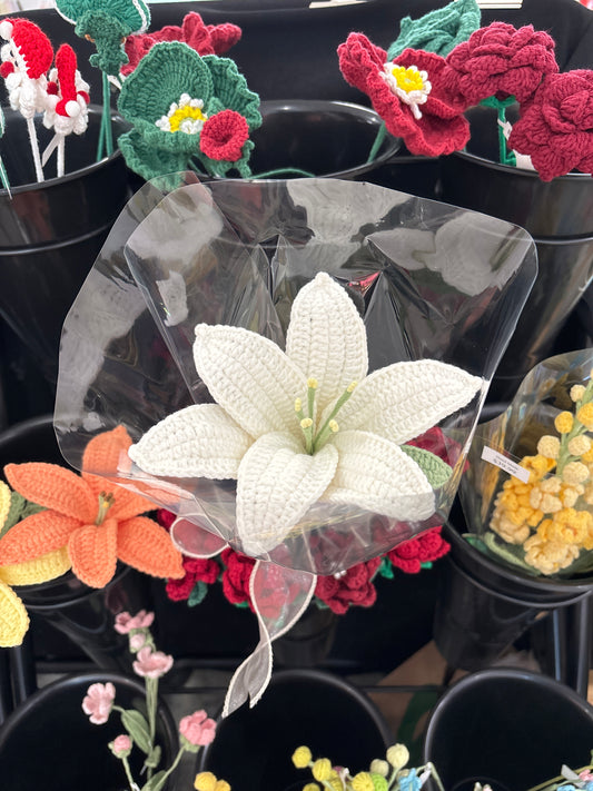 Handmade crochet lily flower