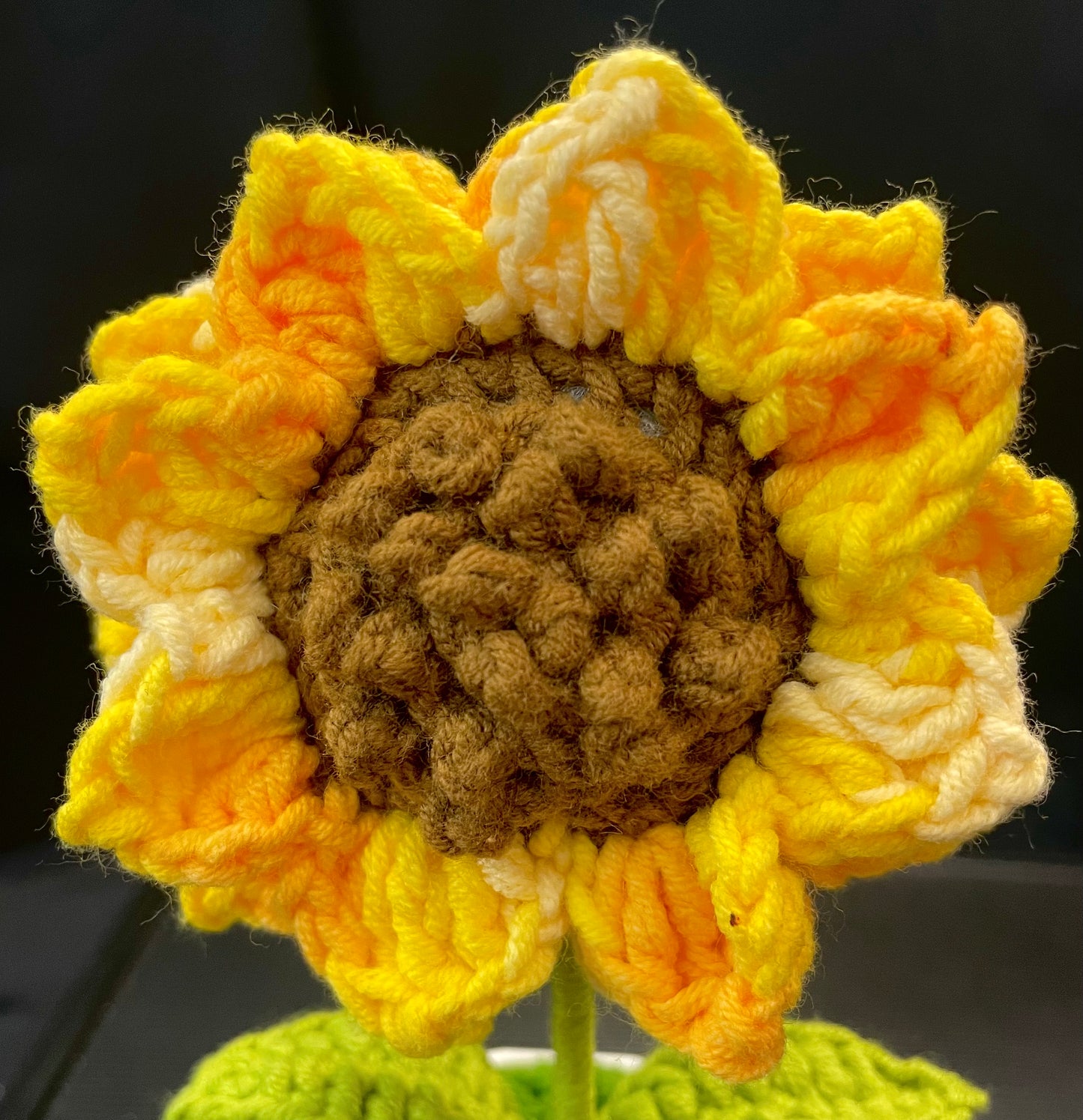 Sunflower in White Pot (Double-Layer)