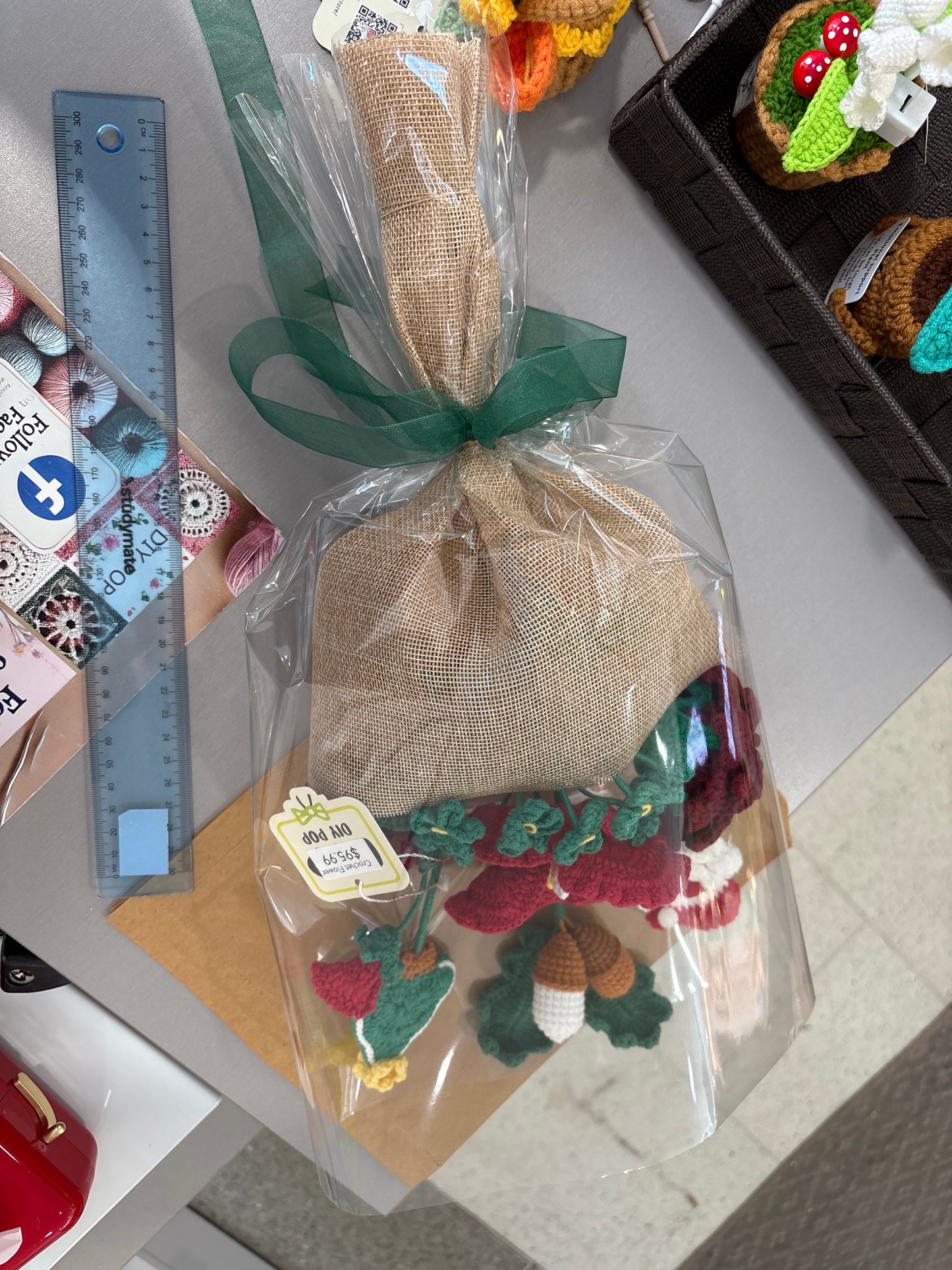 handmade crochet Christmas bouquet