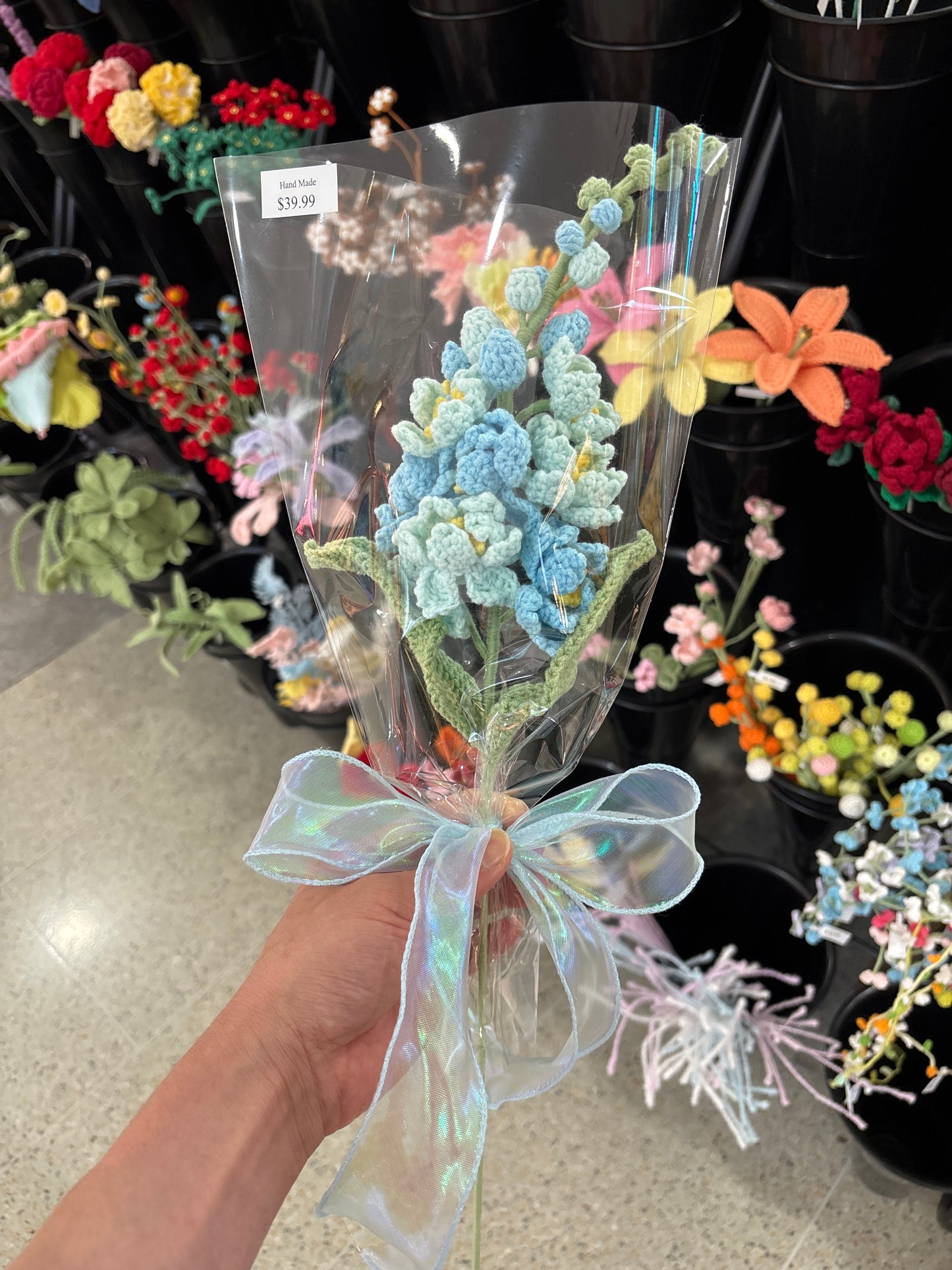 handmade crochet Delphinium flower