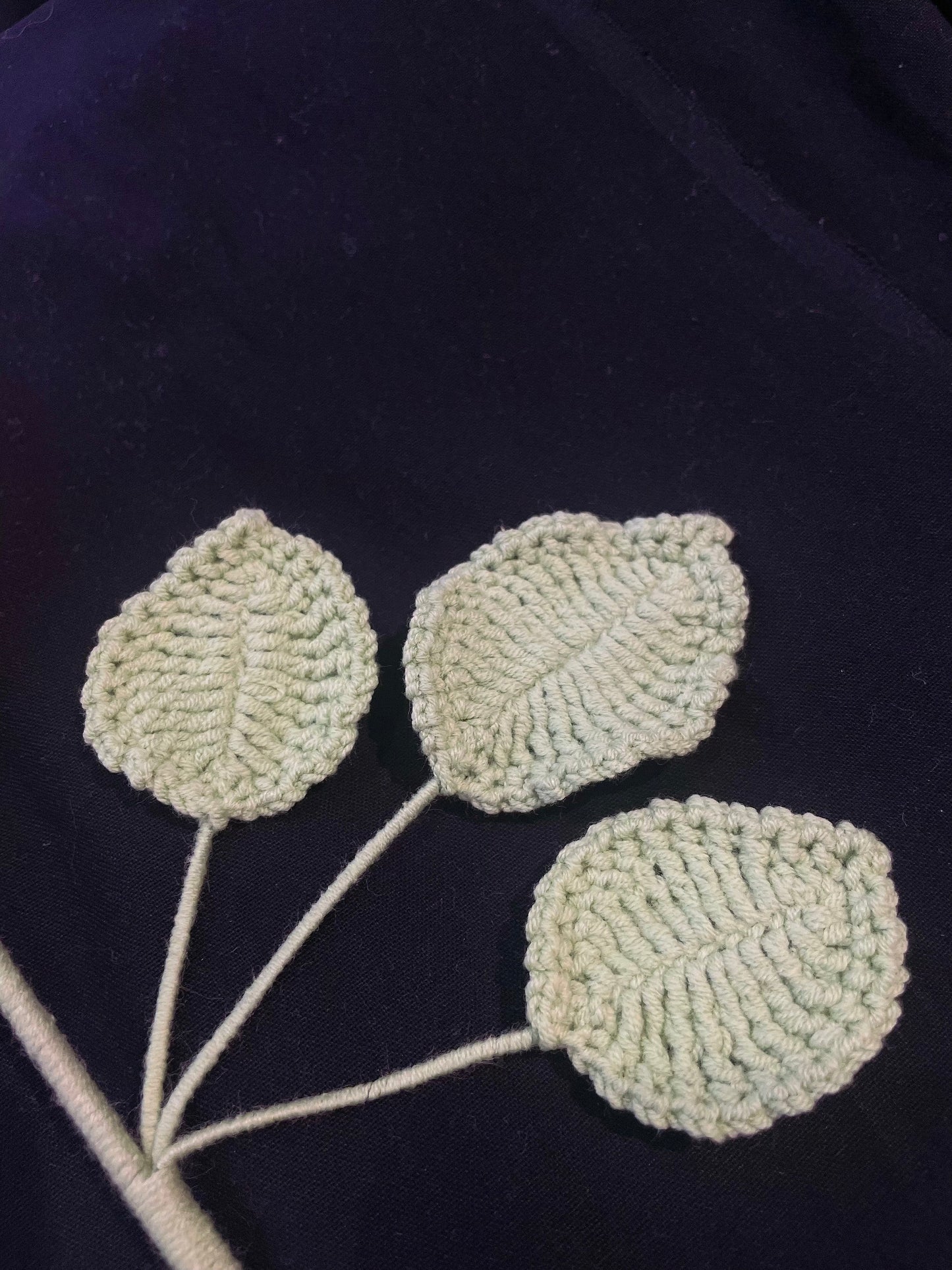 Handmade Crochet Long Stem Flower — Cup-Shaped Rose