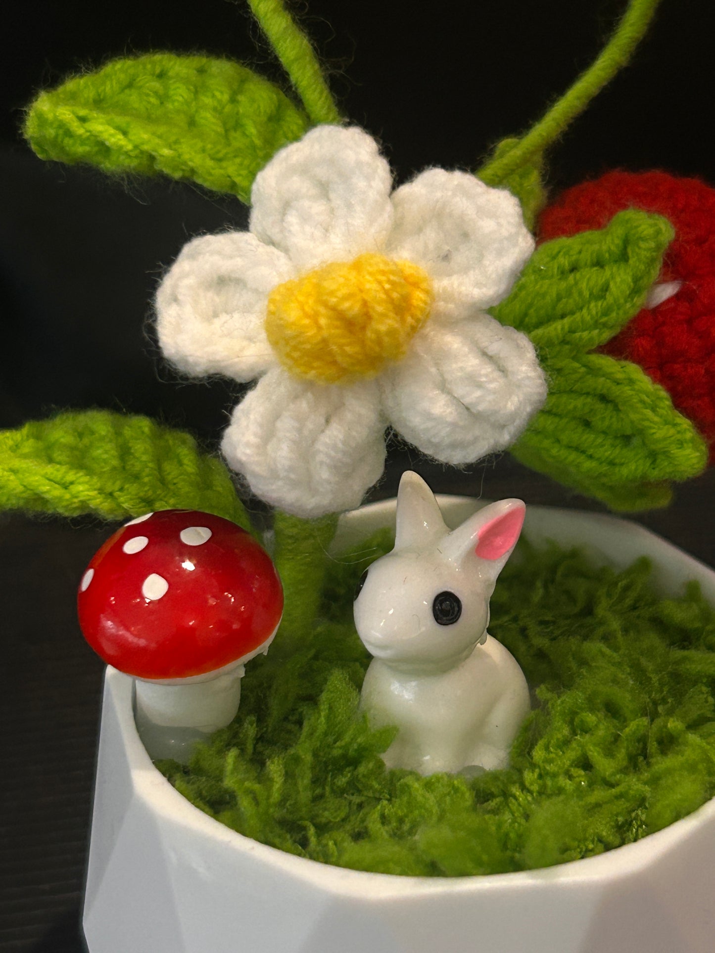 Bee & Sunflower in White Pot