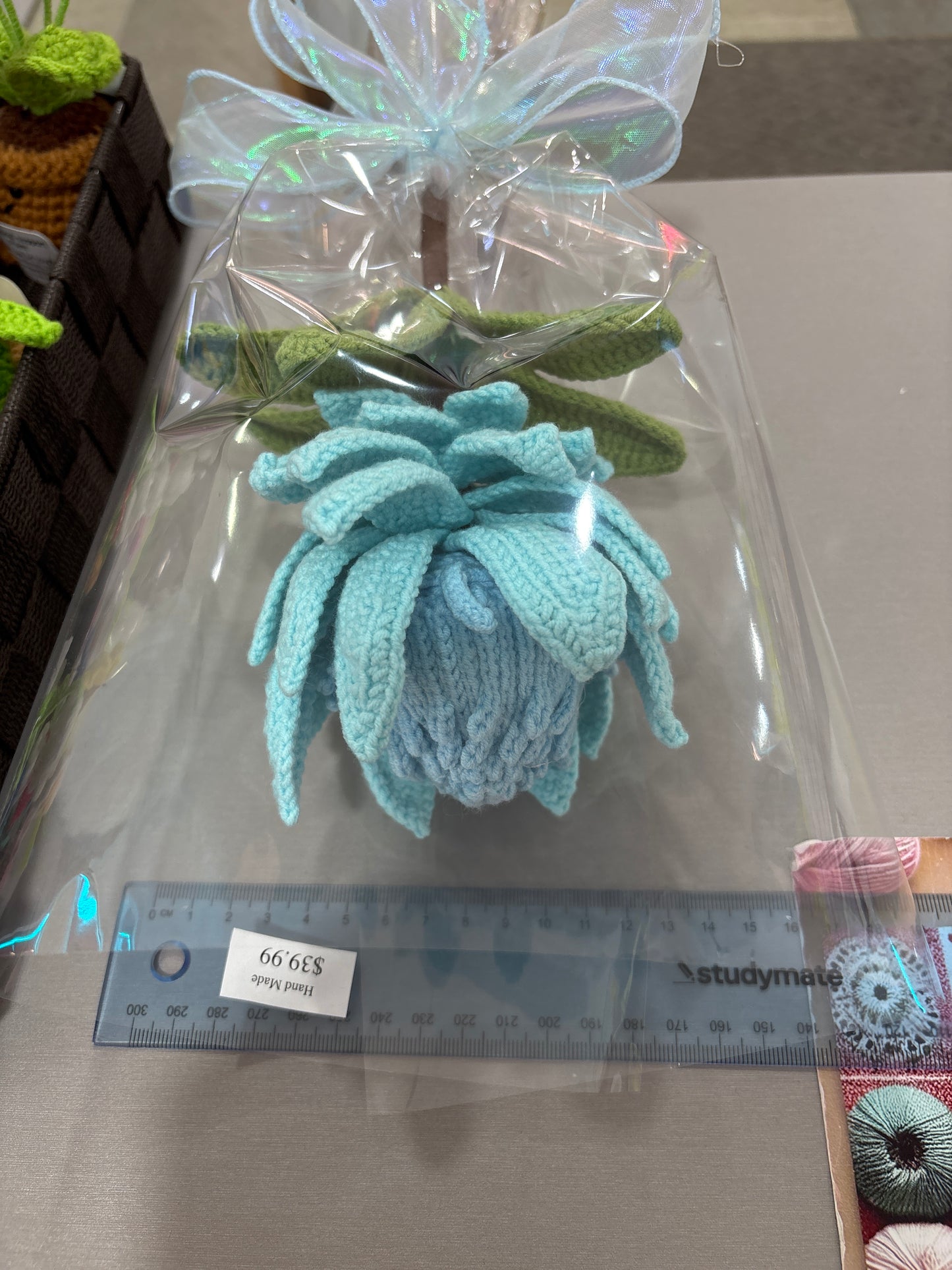 handmade crochet Protea King flower