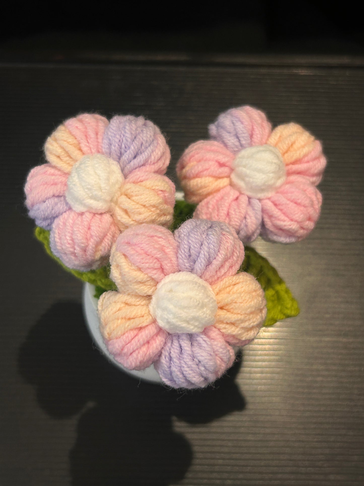 Puff Flower in White Pot