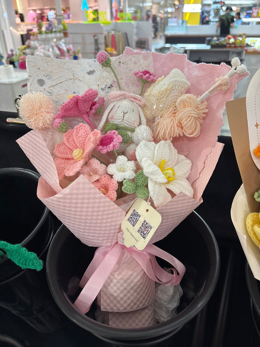 handmade crochet bunny bouquet
