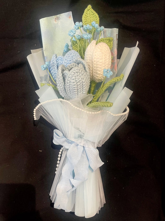 Blue Tulip Bouquet (with Small Flowers)