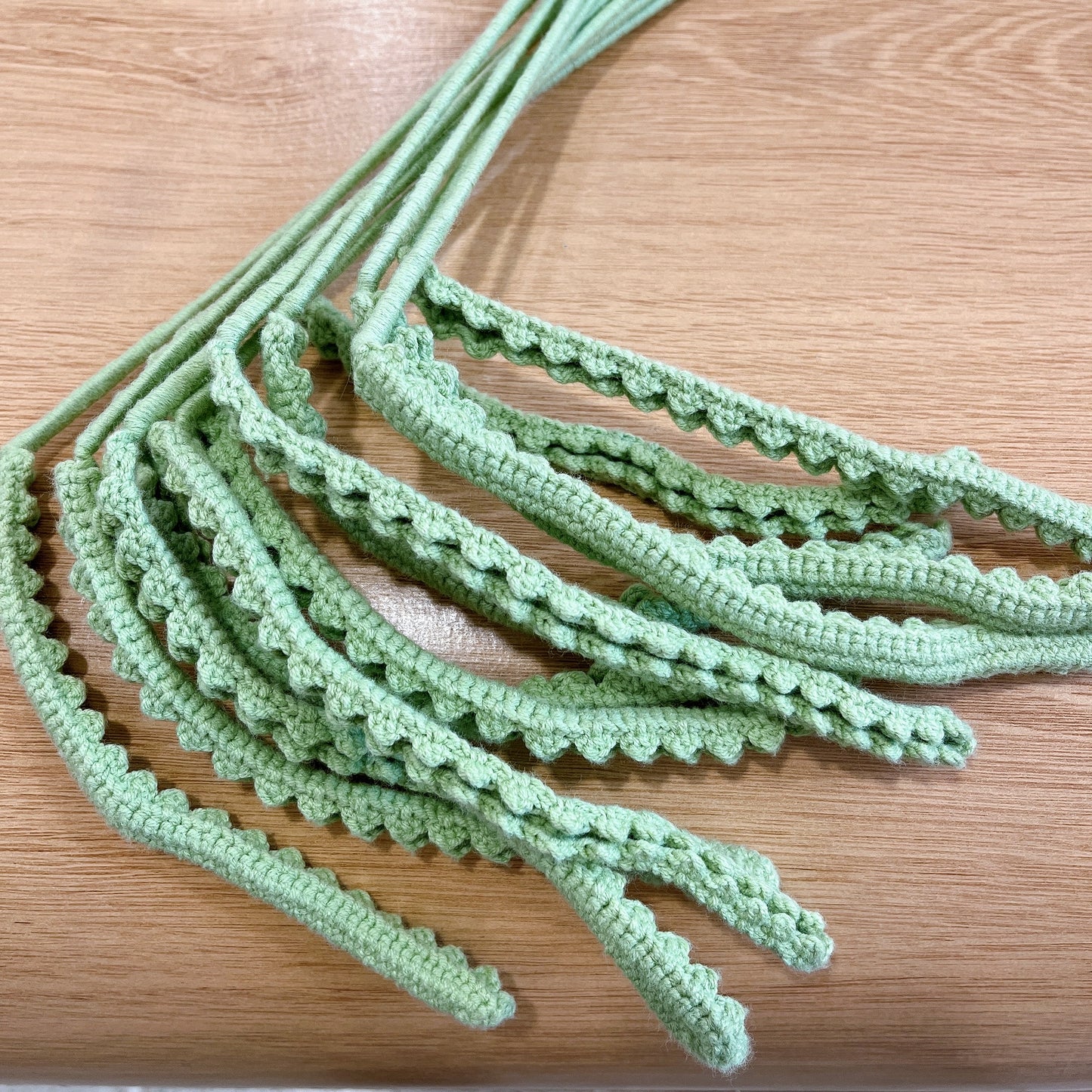 Handmade Crochet Green Leaves