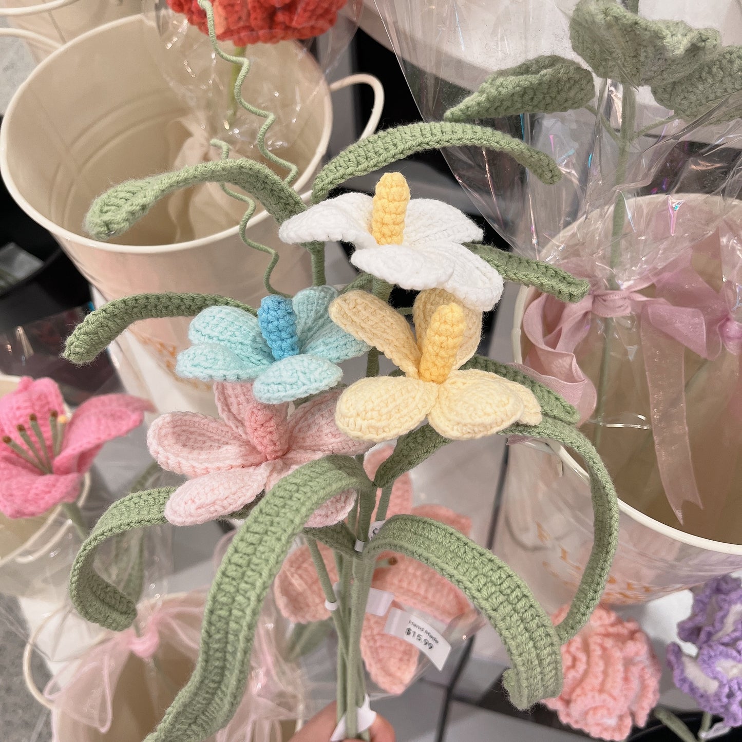 Handmade Crochet Green Leaves