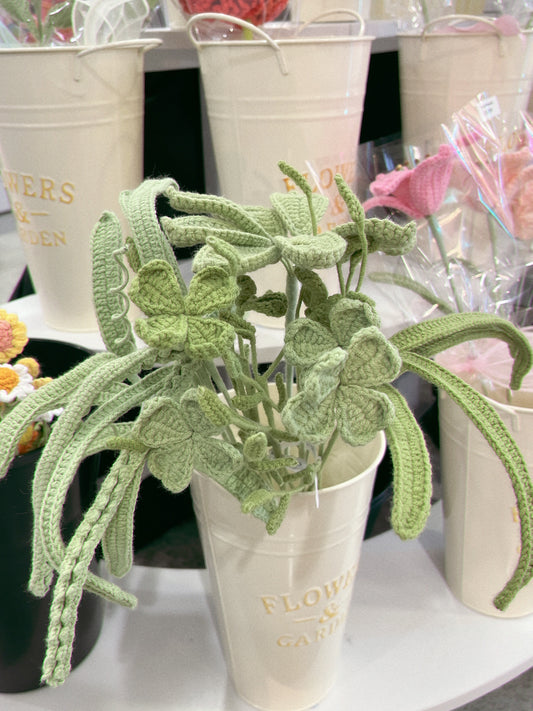 Handmade Crochet Green Leaves