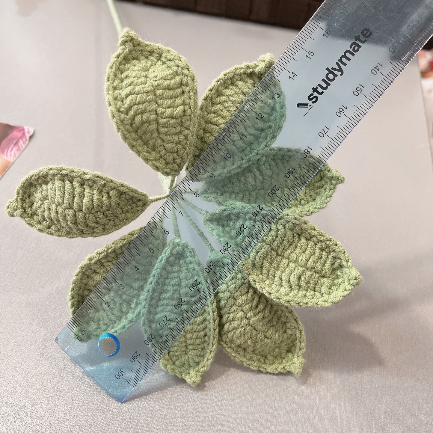 Handmade Crochet Green Leaves