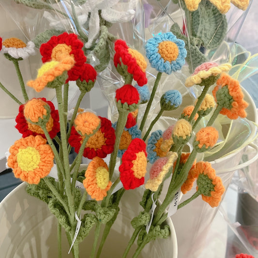Handmade Crochet Daisy with Buds