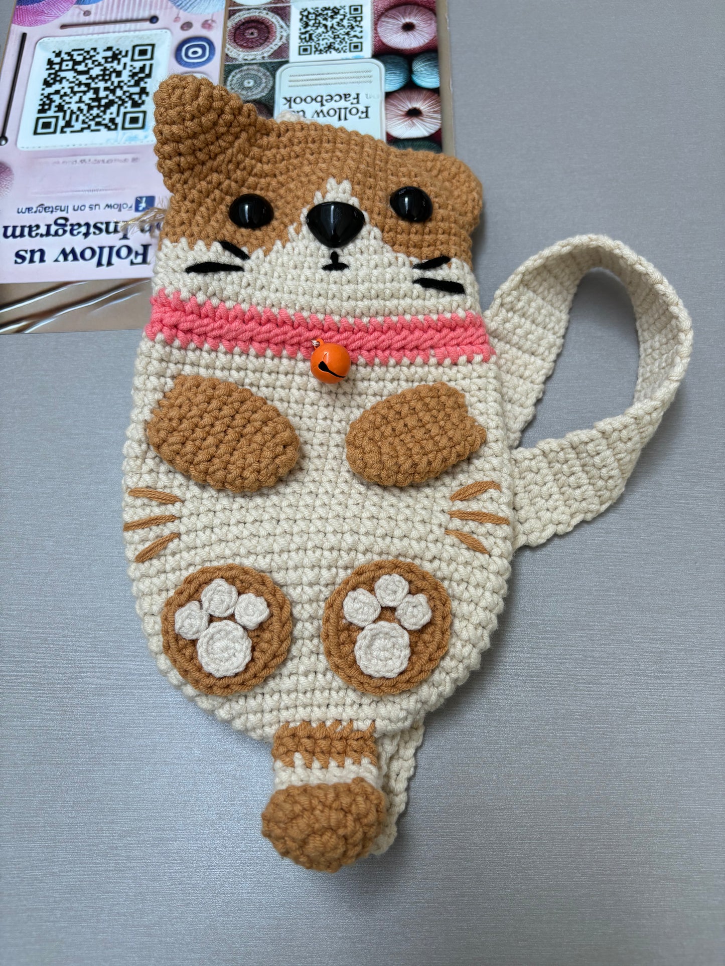 Cute Dog-Shaped Crochet Crossbody Bag