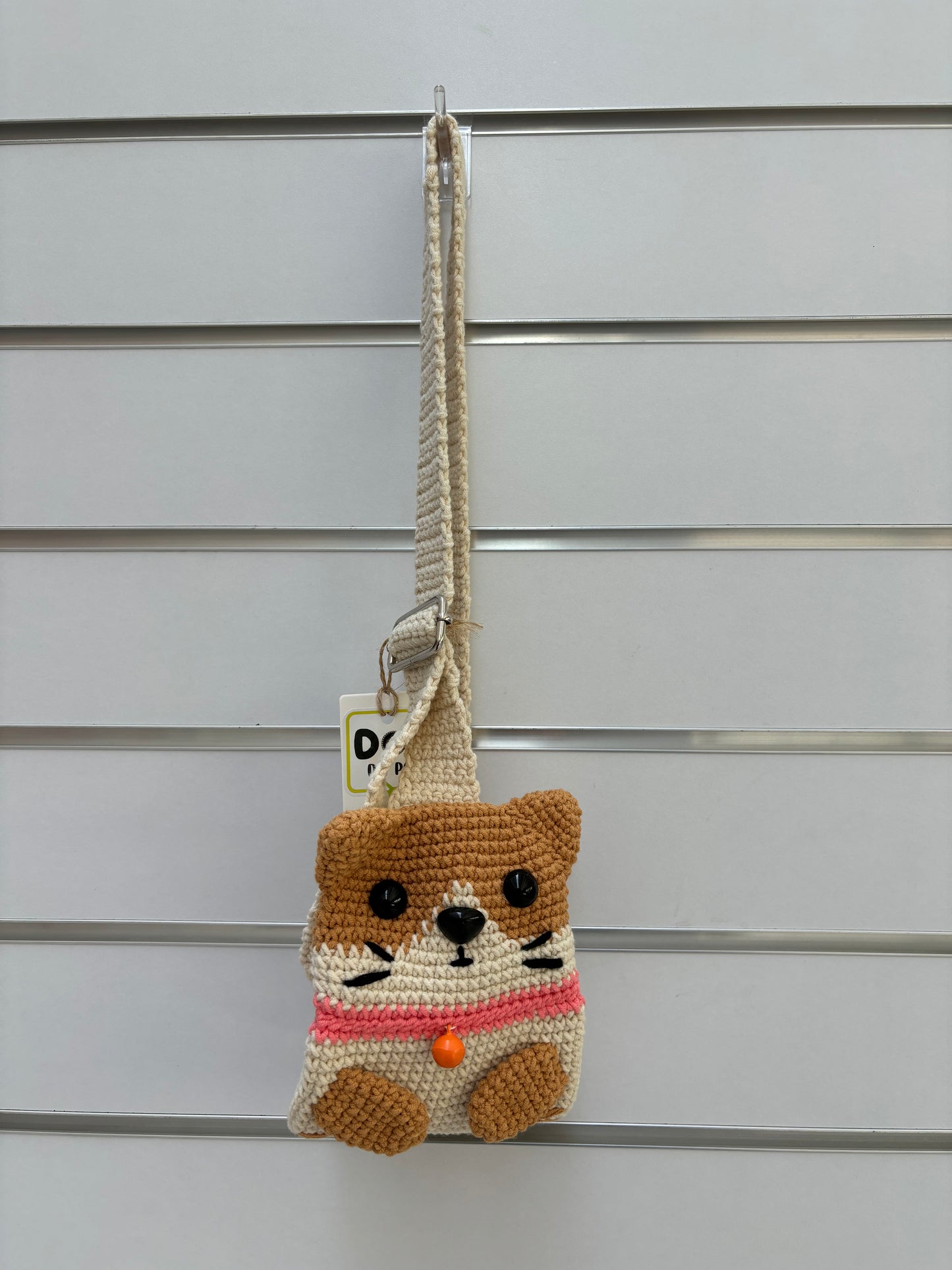 Cute Dog-Shaped Crochet Crossbody Bag