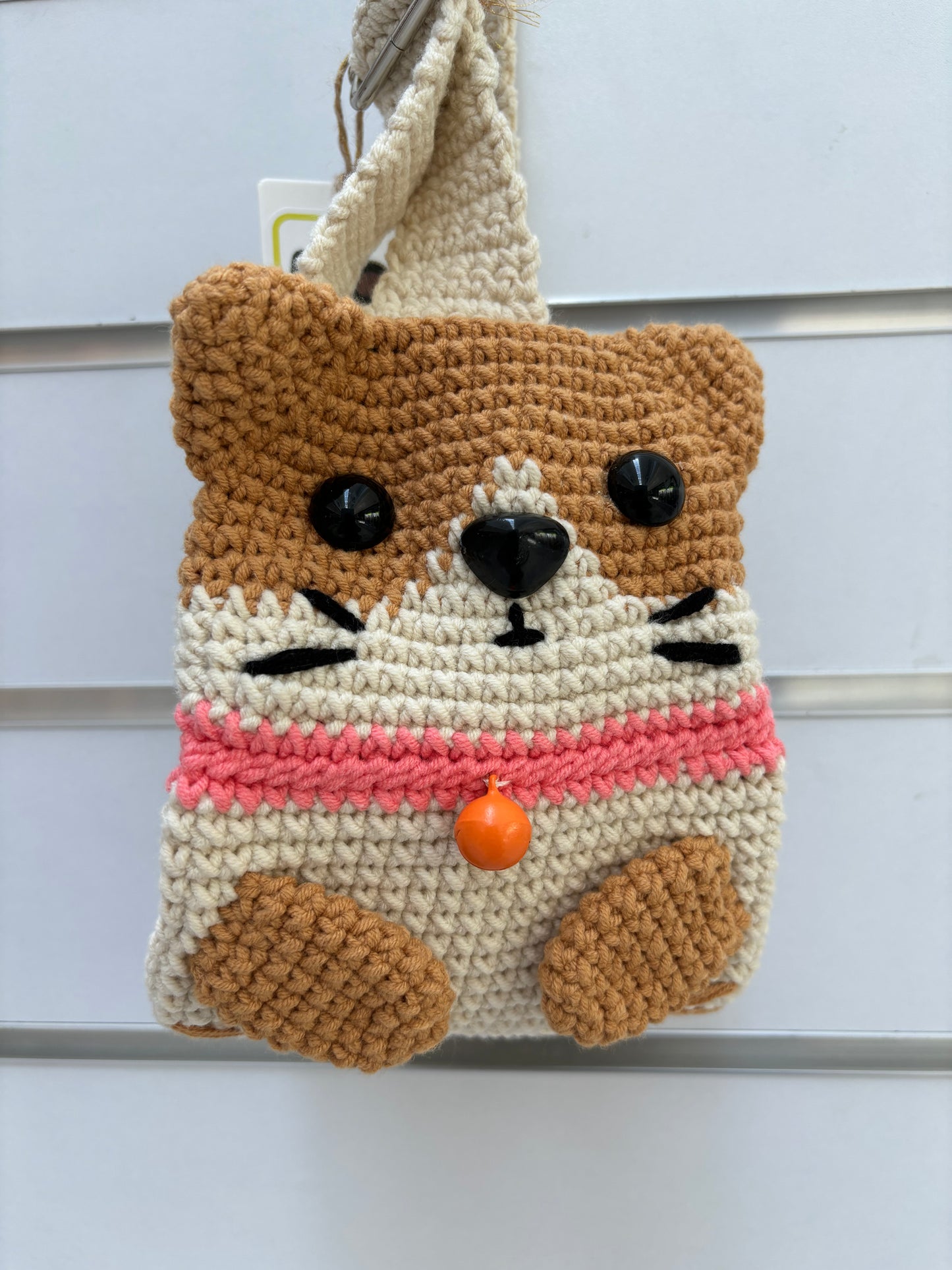 Cute Dog-Shaped Crochet Crossbody Bag