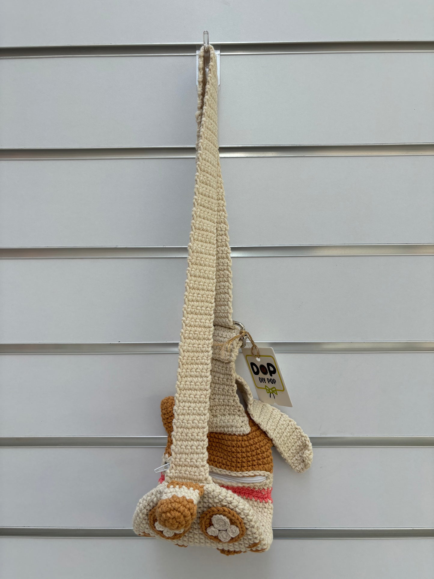 Cute Dog-Shaped Crochet Crossbody Bag