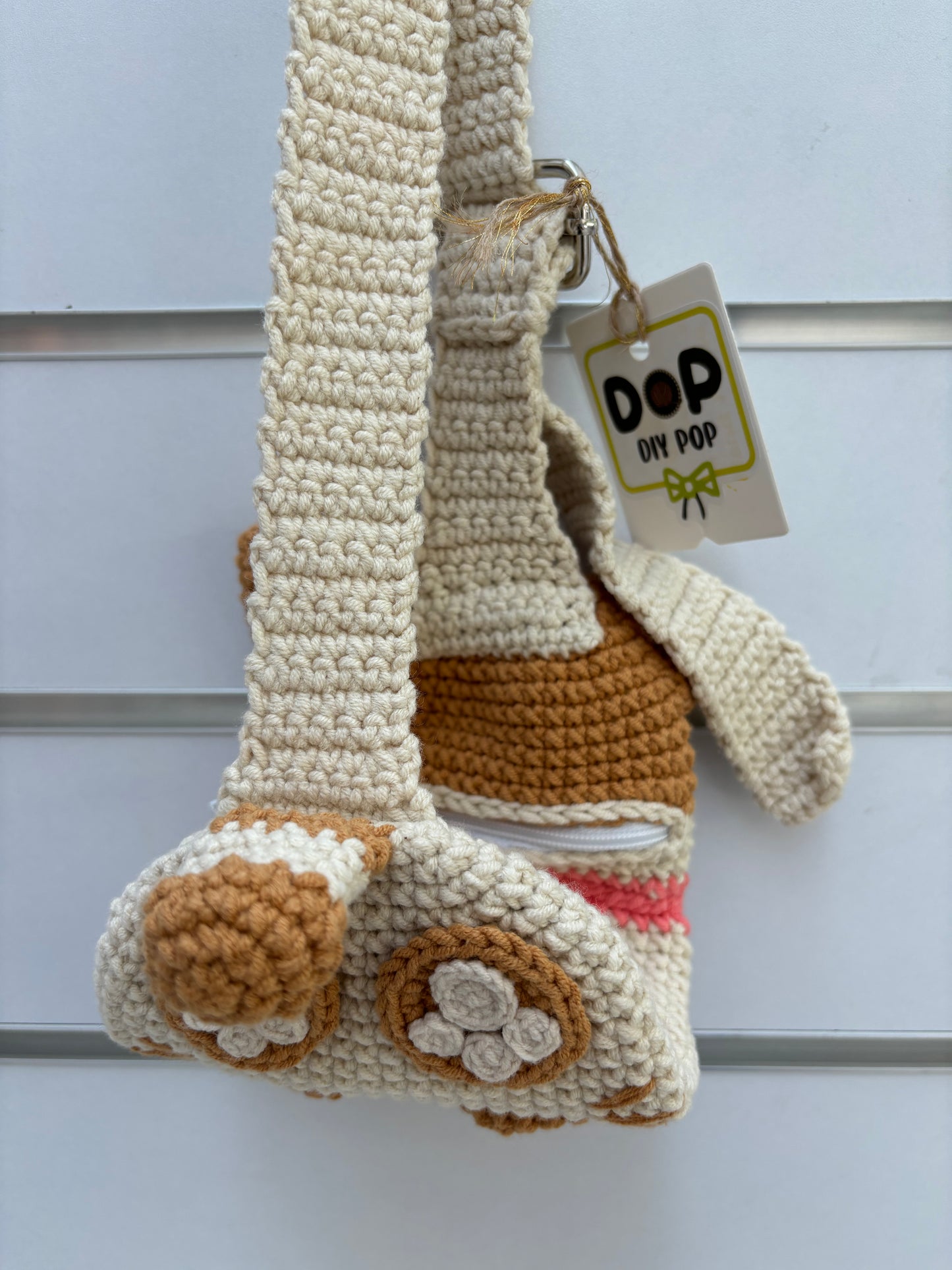 Cute Dog-Shaped Crochet Crossbody Bag
