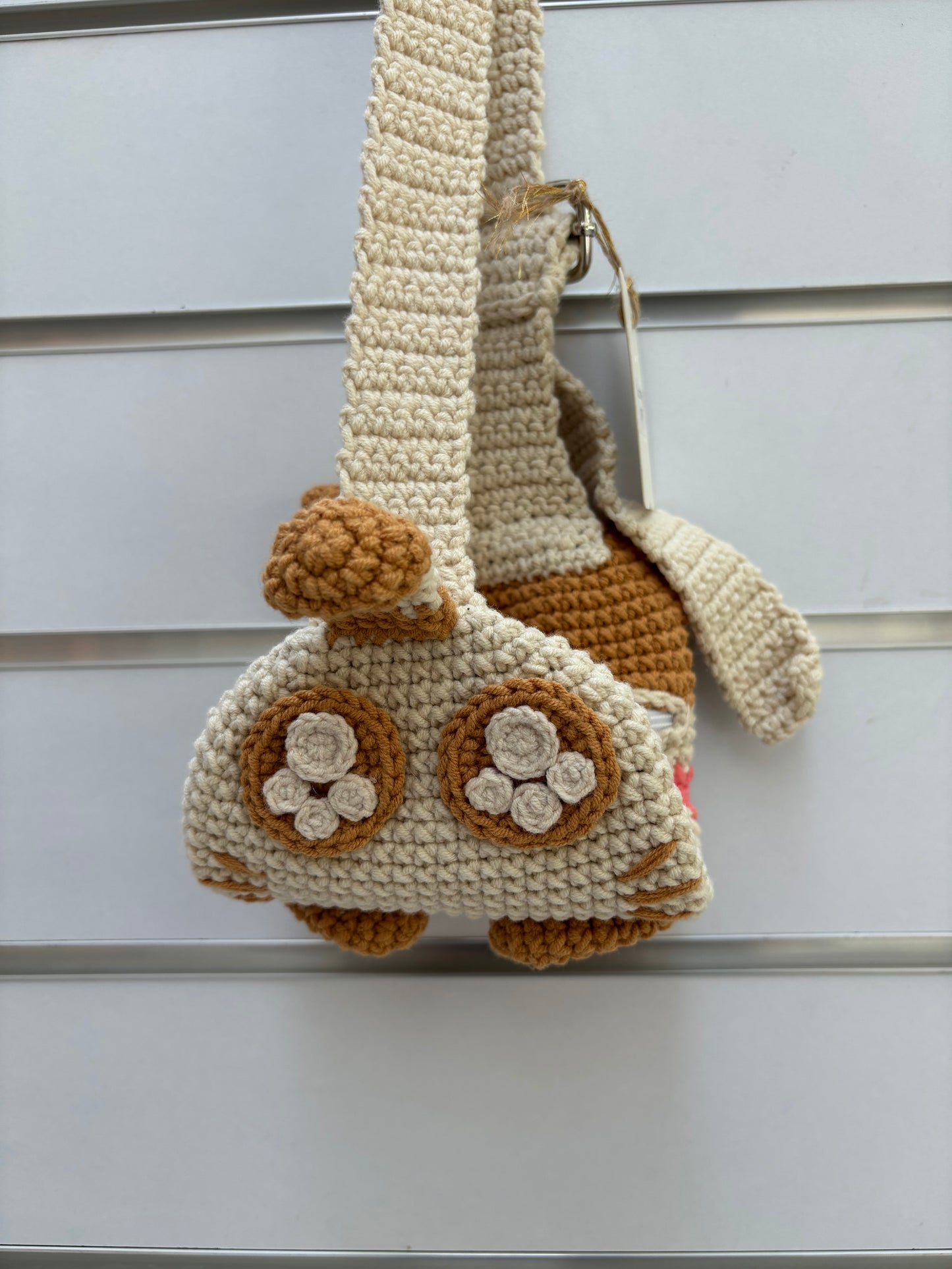 Cute Dog-Shaped Crochet Crossbody Bag
