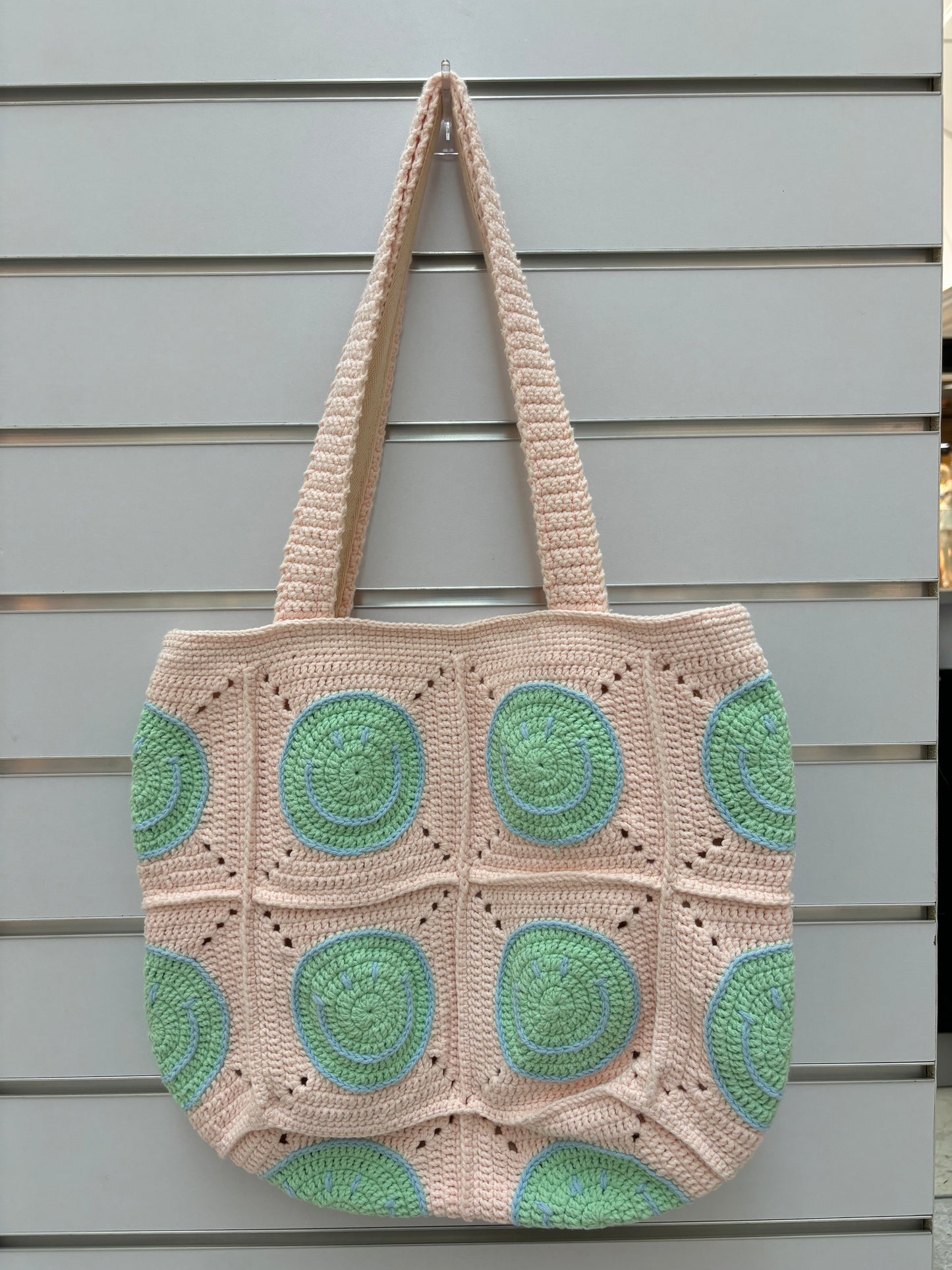 Hand-Crocheted Spiral Pattern Tote Bag