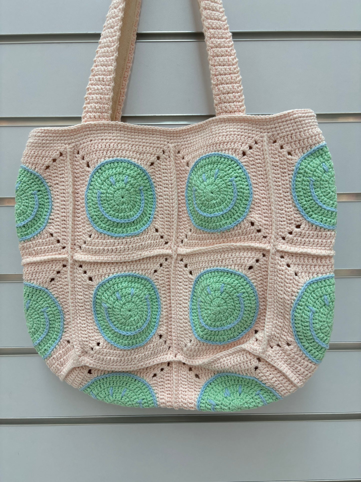 Hand-Crocheted Spiral Pattern Tote Bag