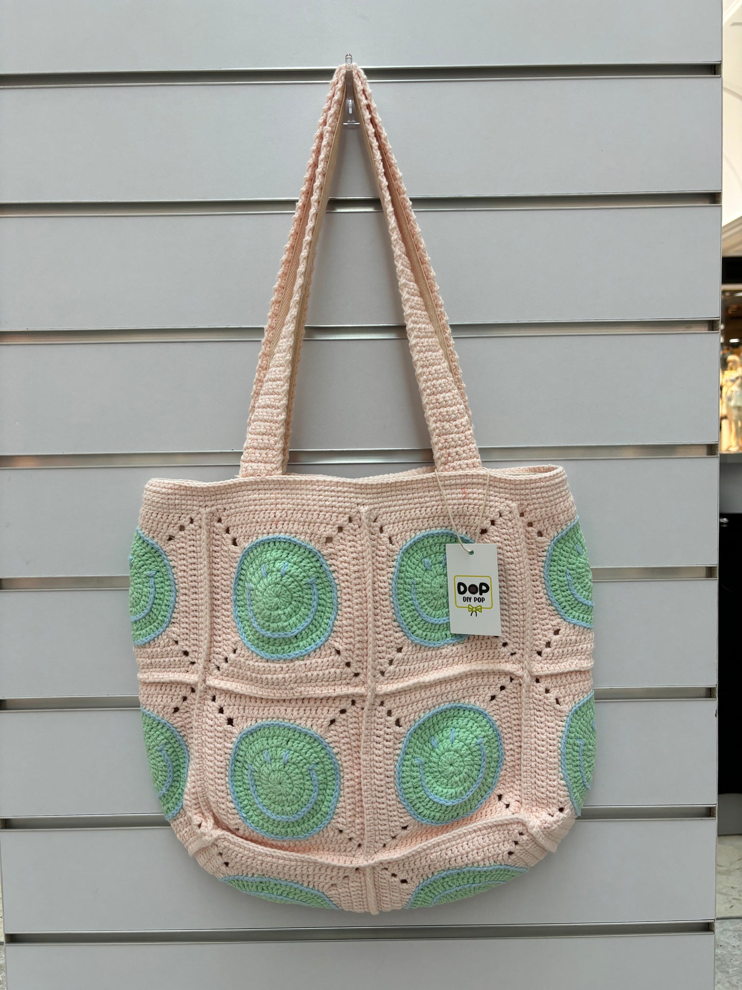 Hand-Crocheted Spiral Pattern Tote Bag