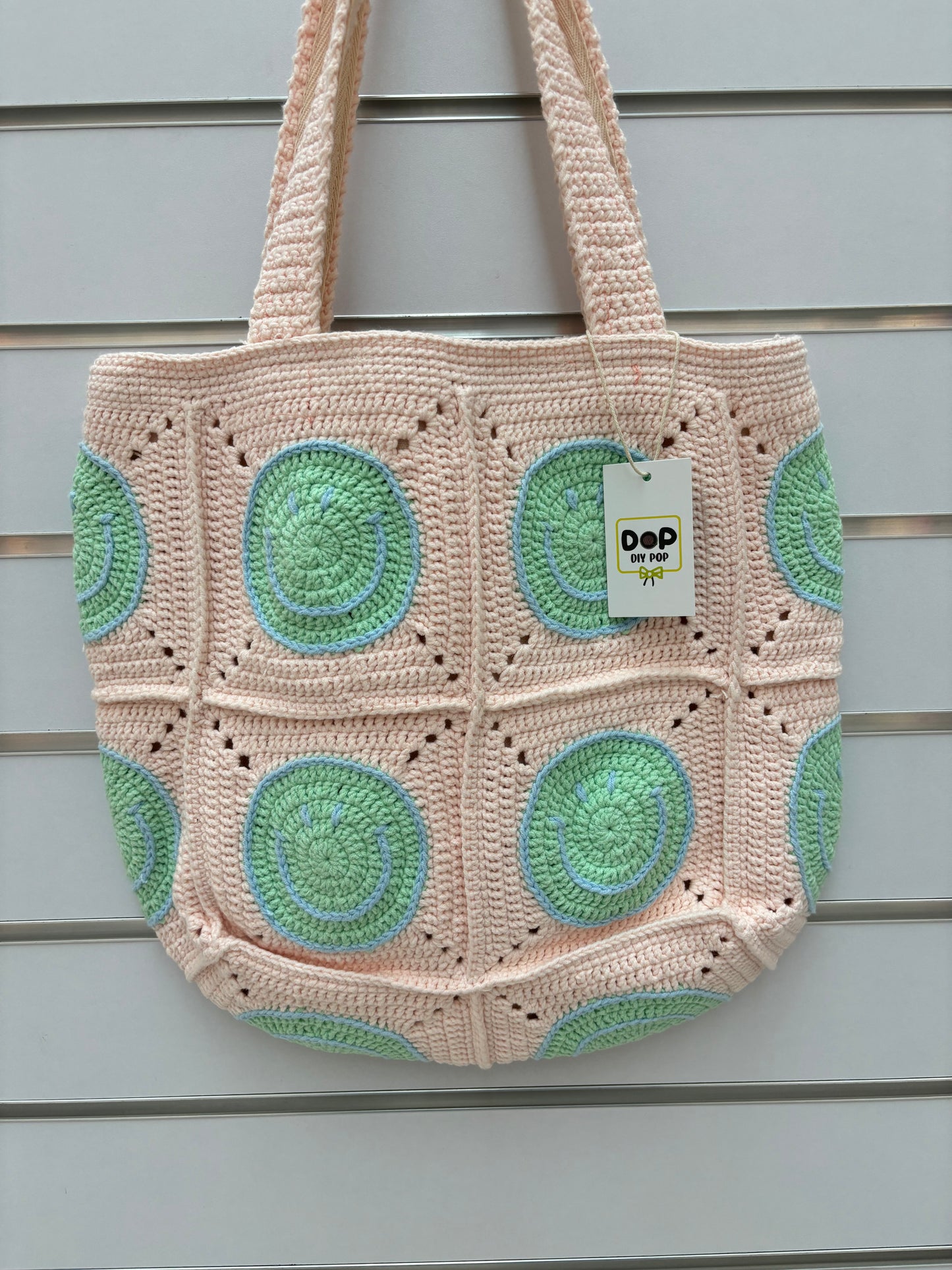 Hand-Crocheted Spiral Pattern Tote Bag
