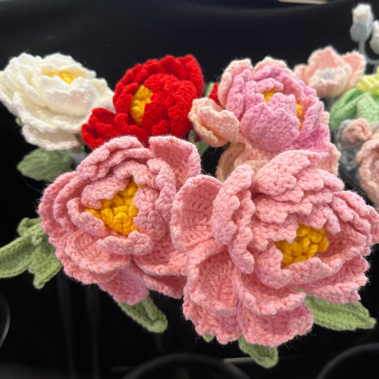 Handmade Crochet Peony Flower