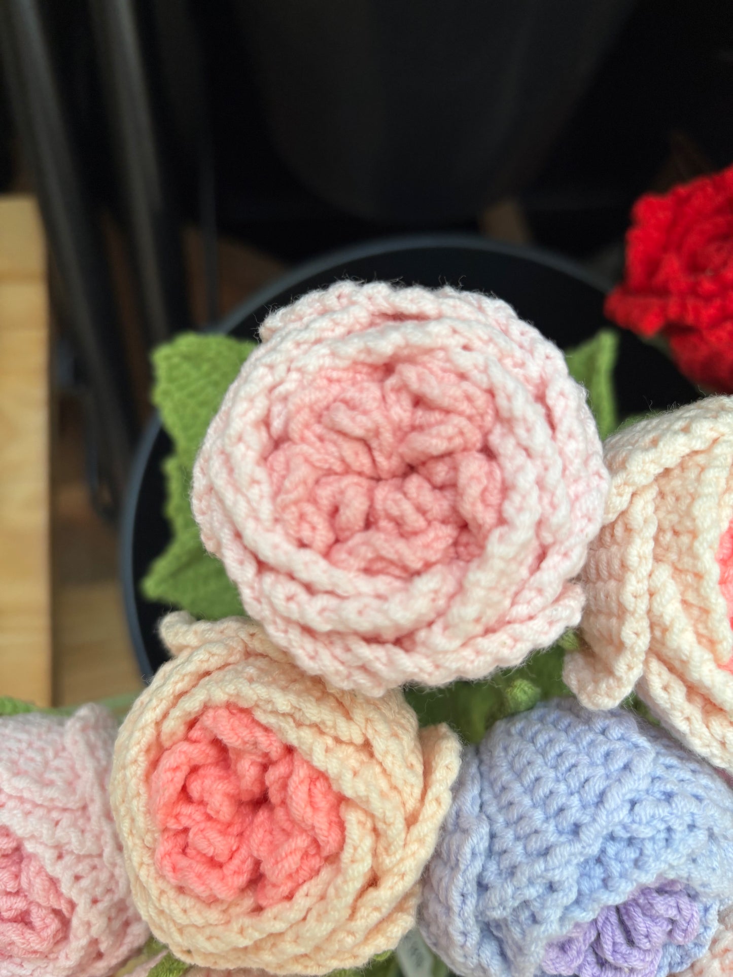 Handmade Crochet Rose Bouquet
