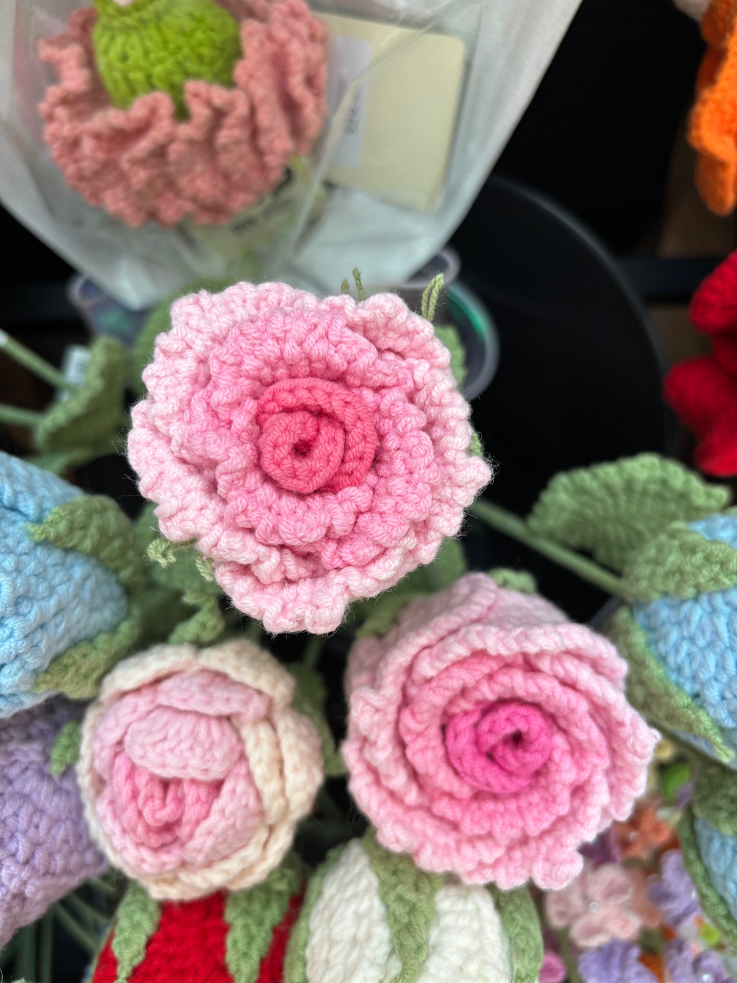 Handmade Crochet Colorful Roses