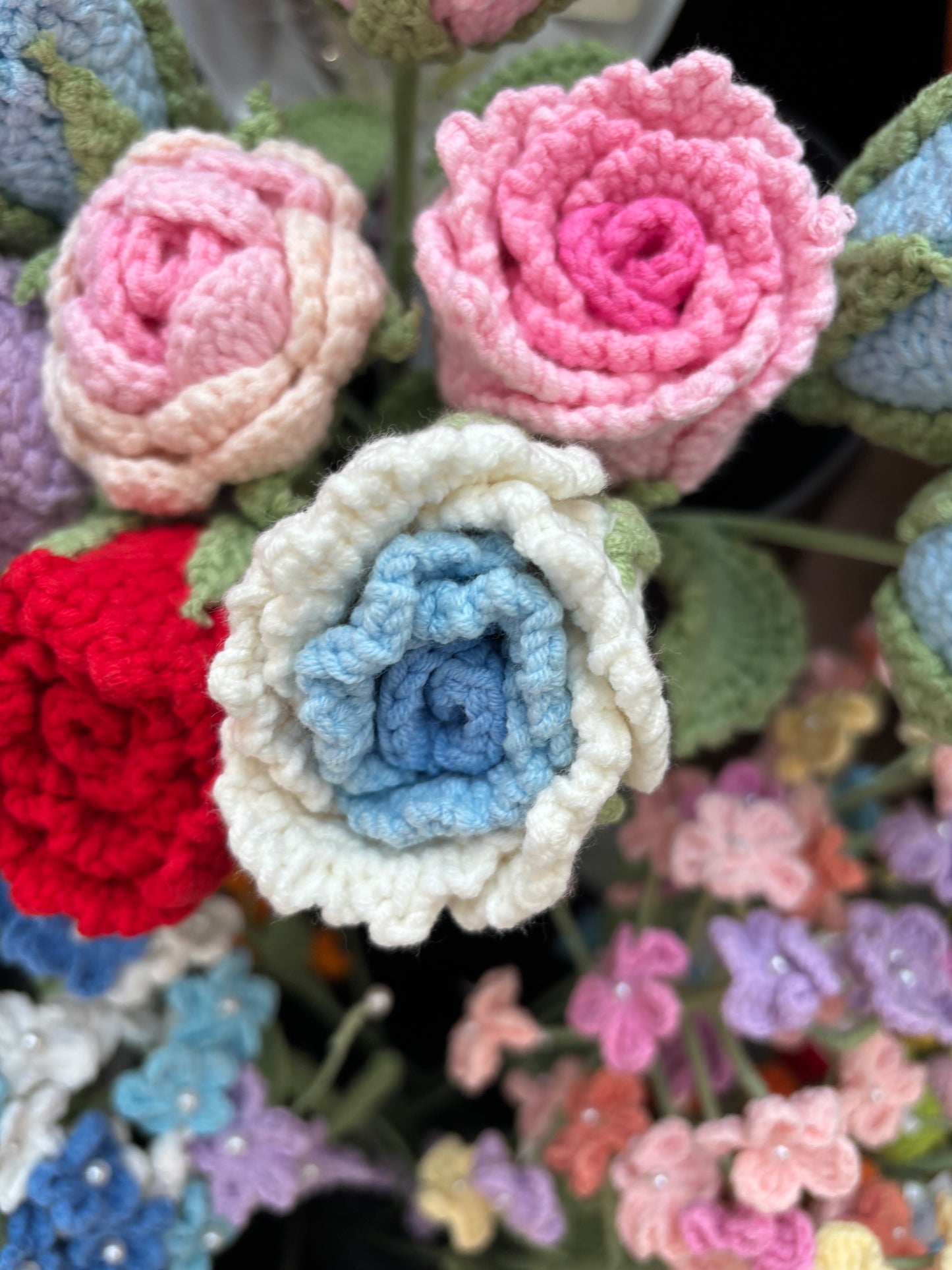 Handmade Crochet Colorful Roses